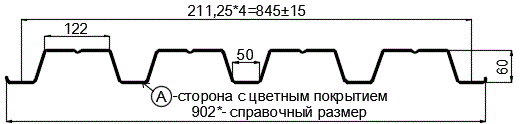 Фото: Профнастил Н60 х 845 - A (ПЭ-01-8017-0.65) в 
