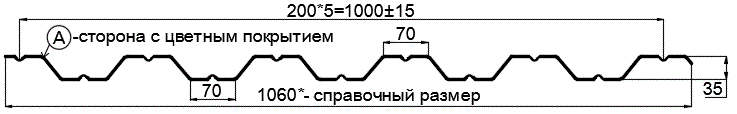 Фото: Профнастил НС35 х 1000 - A (ПЭ-01-9002-0.7) в 