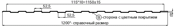 Фото: Профнастил С8 х 1150 - B RETAIL (ПЭ-01-9003-СТ) в 
