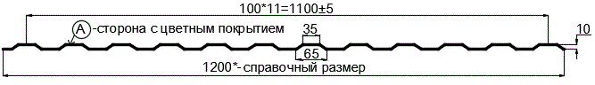 Фото: Профнастил МП10 х 1100 - A (ПЭ-01-1018-0.7) в 