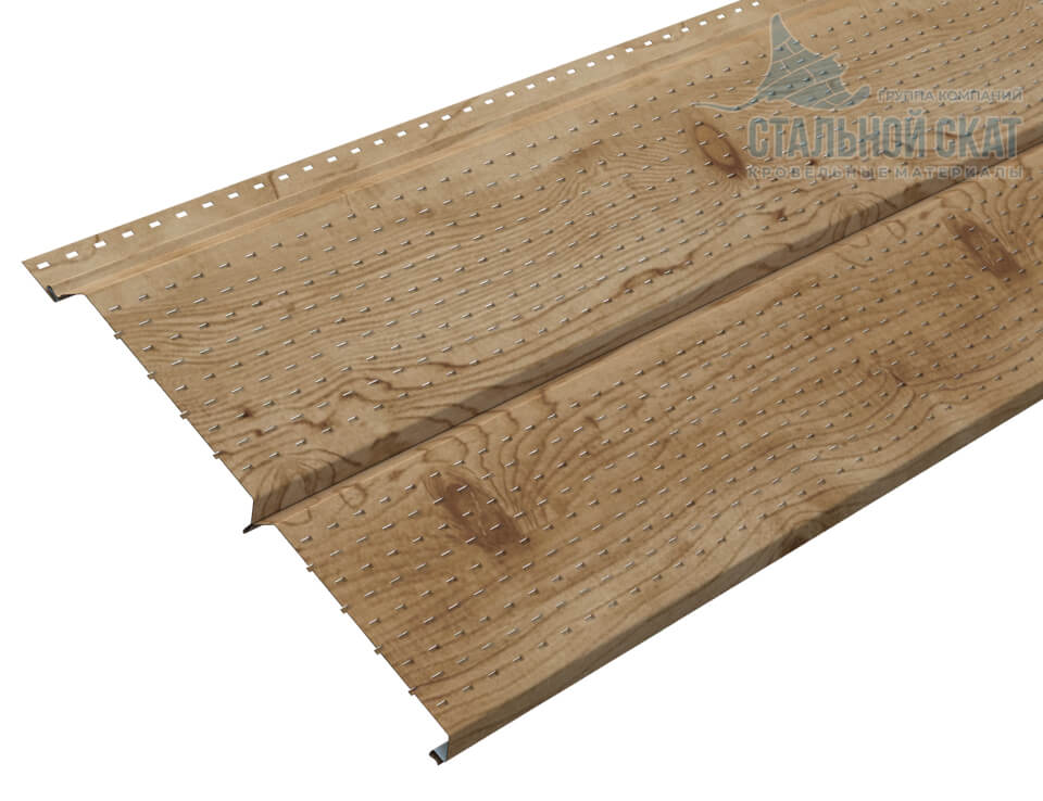 Фото: Софит перфор. Lбрус-XL-14х335 (ECOSTEEL-01-Сосна-0.5) в 