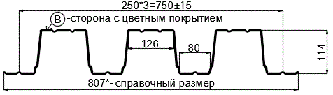 Фото: Профнастил Н114 х 750 - B (ПЭ-01-8017-1) в 