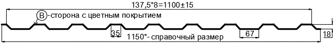 Фото: Профнастил МП20 х 1100 - B RETAIL (ПЭ-01-5005-СТ) в 