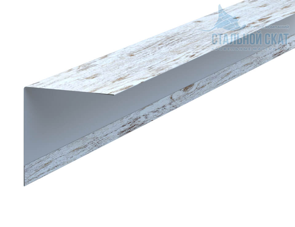 Фото: Планка угла наружного 50х50х3000 (ECOSTEEL_MA-01-Беленый Дуб-0.5) в 