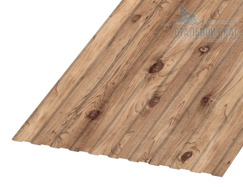 Фото: Профнастил С8 х 1150 - B (ECOSTEEL_T-12-Золотой Орех-0.45) в 