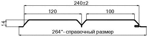 Фото: Софит Lбрус-15х240 (ПЭ-01-8017-0.4±0.08мм) в 