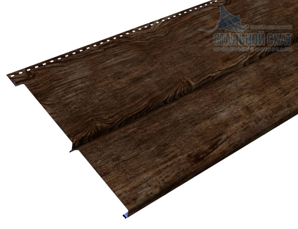 Фото: Сайдинг Lбрус-XL-14х335 (ECOSTEEL_MA-01-МореныйДуб-0.5) в 