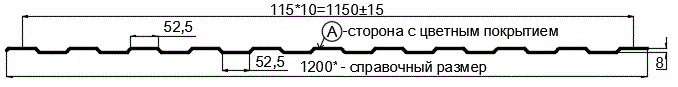 Фото: Профнастил С8 х 1150 NormanMP - A (ПЭ-01-9003-0.5) в 