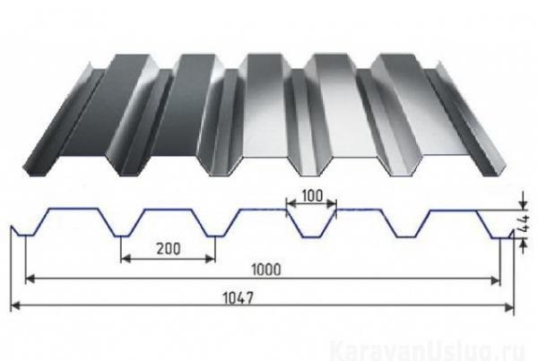 Профнастил С44 х 1000 - A (ПЭ-01-1014-0.45) в 