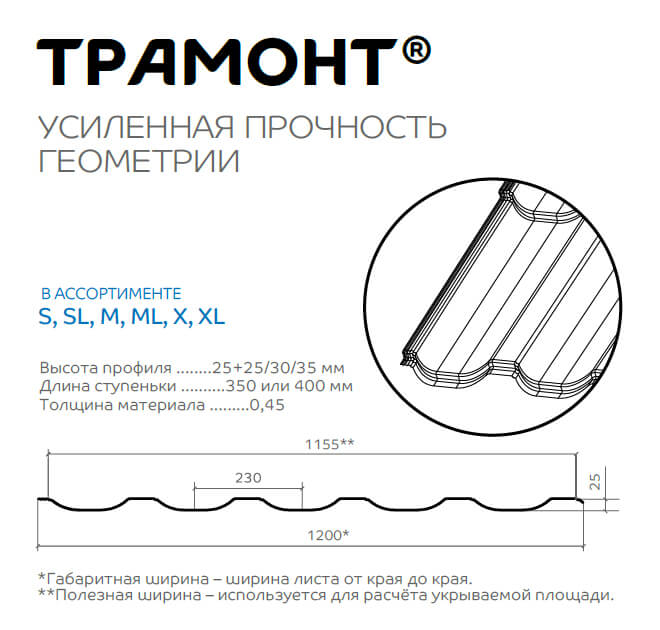 Профиль декоративный Трамонт-S (VikingMP-01-6007-0.45) в 