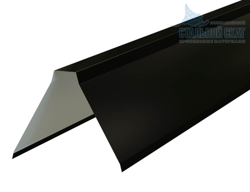 Планка конька плоского 155х155х2000 (VikingMP E-20-9005-0.5)