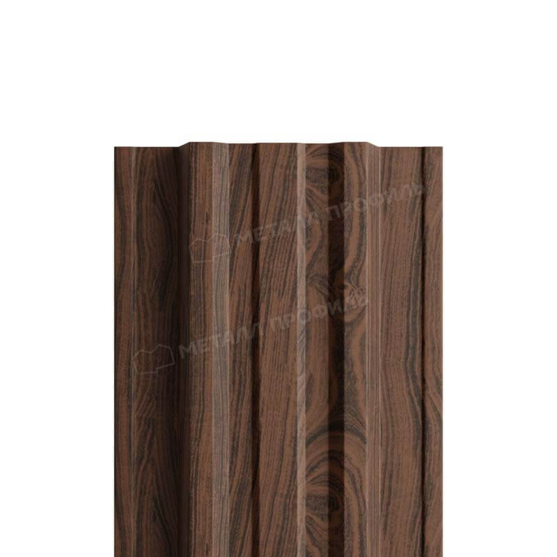 Штакетник металлический МП TRAPEZE-T 16,5х118 Двусторонний (ECOSTEEL_МА_Д-01-Мореный Дуб-0.5).