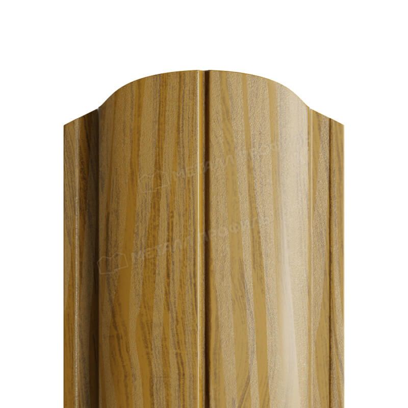 Штакетник металлический МП ELLIPSE-O 19х126 Двусторонний (ECOSTEEL_Т_Д-01-Золотой Дуб-0.5).